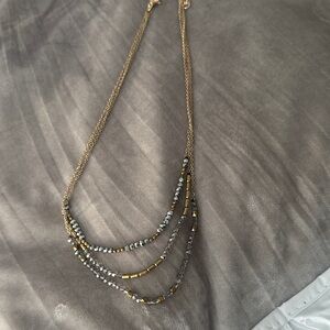 Anthropologie Gold and Silver Multi-Strand Necklace